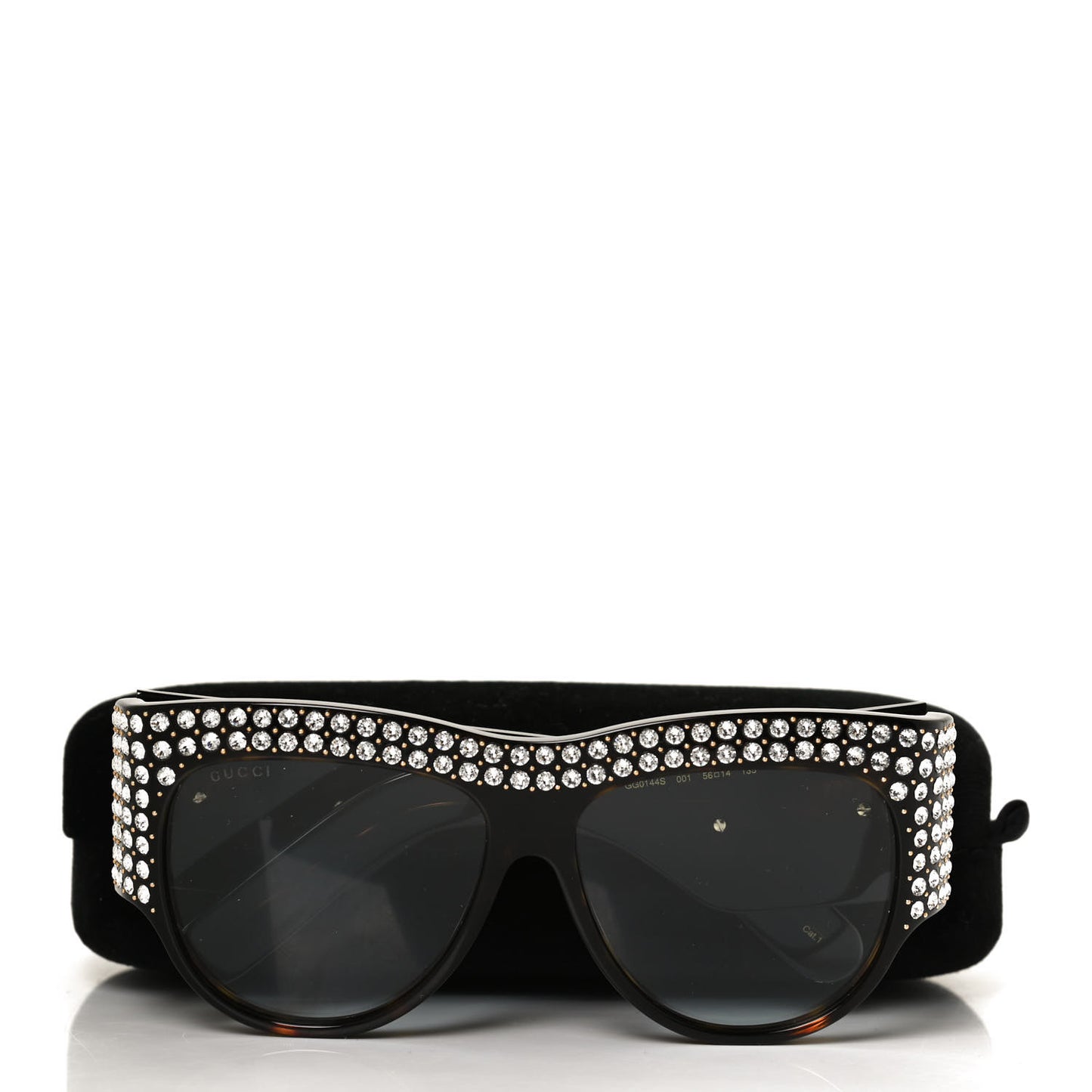 Acetate Crystal Oversize Hollywood Forever Sunglasses GG0144S Tortoiseshell