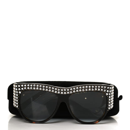 Gucci Acetate Crystal Oversize Hollywood Forever Sunglasses GG0144S Tortoiseshell 9 of 9