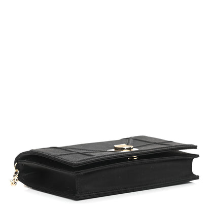 Christian Dior Satin Diorama Wallet on Chain Pouch Black 4 of 8