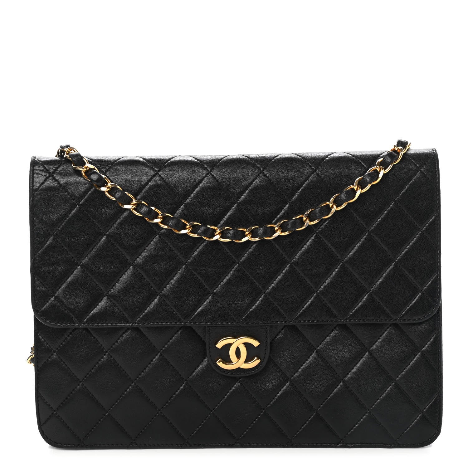 Chanel Lambskin Quilted Medium Single Flap Black 1 of 9