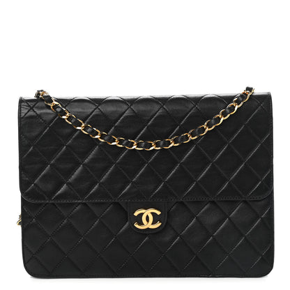 Chanel Lambskin Quilted Medium Single Flap Black 1 of 9
