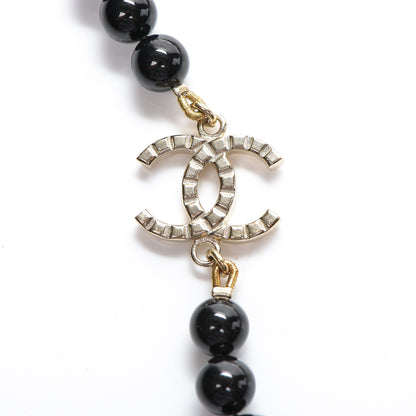 Chanel Beaded Star CC Long Necklace Black Gold 6 of 6