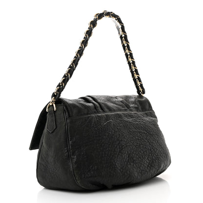 Fendi Crinkled Lambskin Mia Shoulder Flap Black 3 of 17