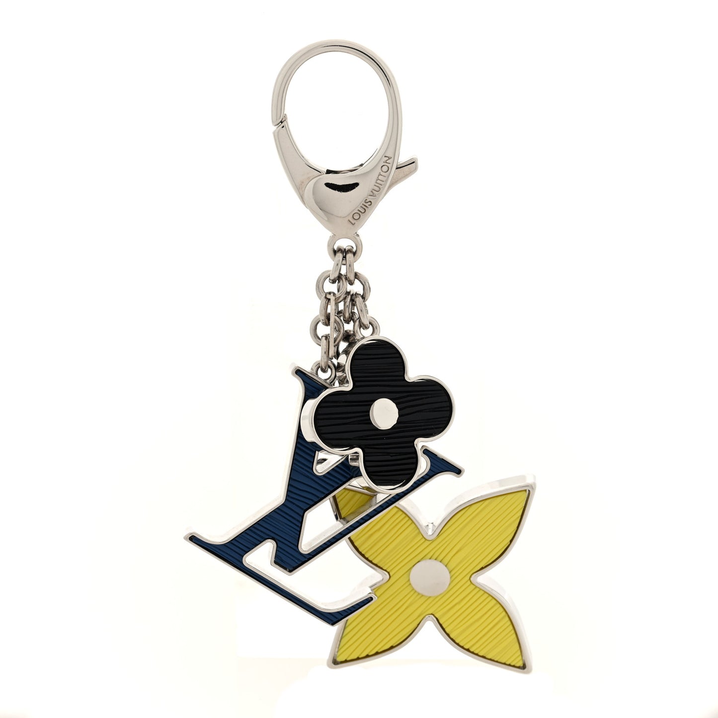 Fleur d Epi Bag Charm Yellow Navy Black