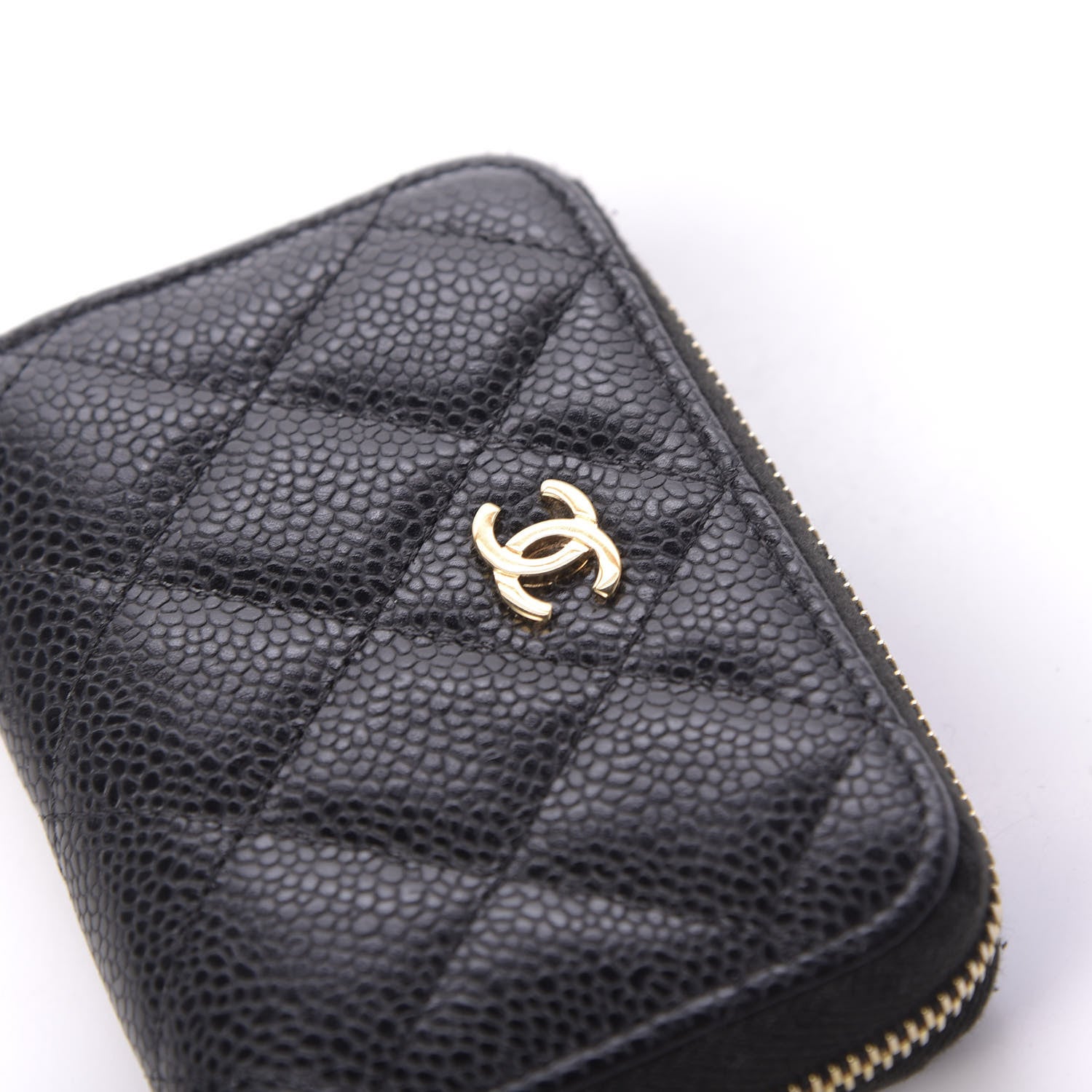 Chanel Caviar Quilted Zip Coin Purse Black 10 of 11