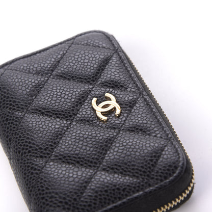 Chanel Caviar Quilted Zip Coin Purse Black 10 of 11