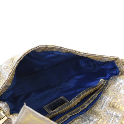 Fendi Metallic Lurex Zucca Baguette Gold Silver 5 of 11