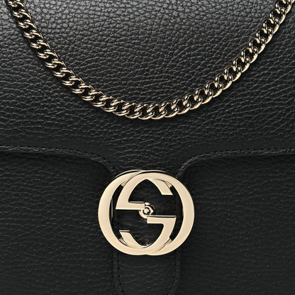 Gucci Dollar Calfskin Interlocking G Shoulder Bag Black 8 of 10