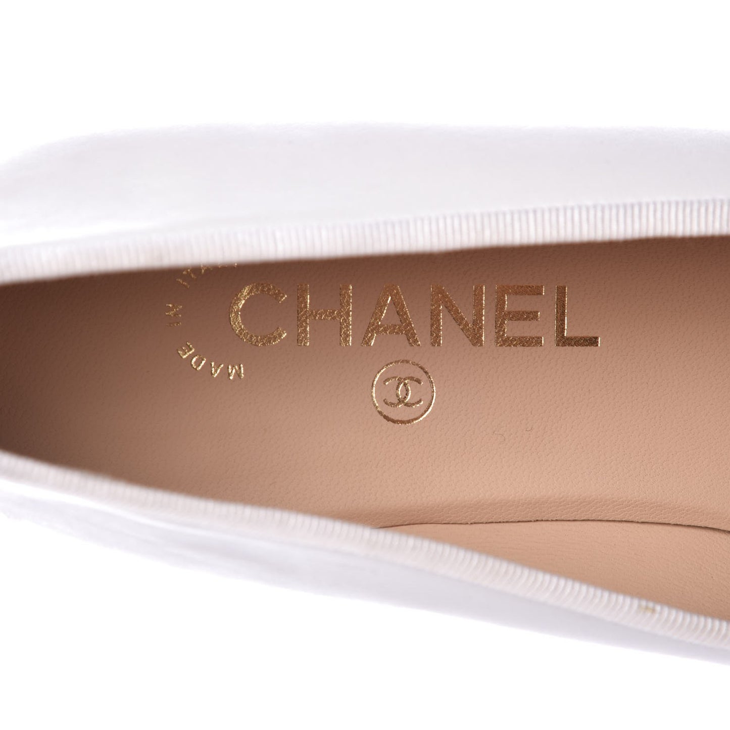 Lambskin Cap Toe Ballerina Flats 40.5 White Black