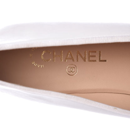 Chanel Lambskin Cap Toe Ballerina Flats 40.5 White Black 7 of 10