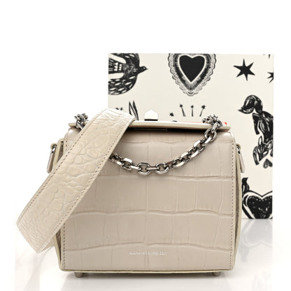 Alexander McQueen Calfskin Crocodile Embossed Box Shoulder Bag 16 White Bone 12 of 12
