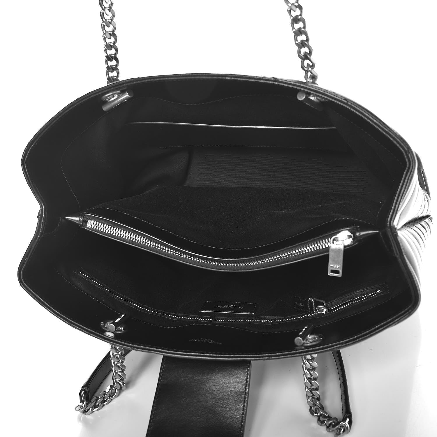 Saint Laurent Calfskin Y Quilted Monogram Large Loulou Shopper Black 6 of 8