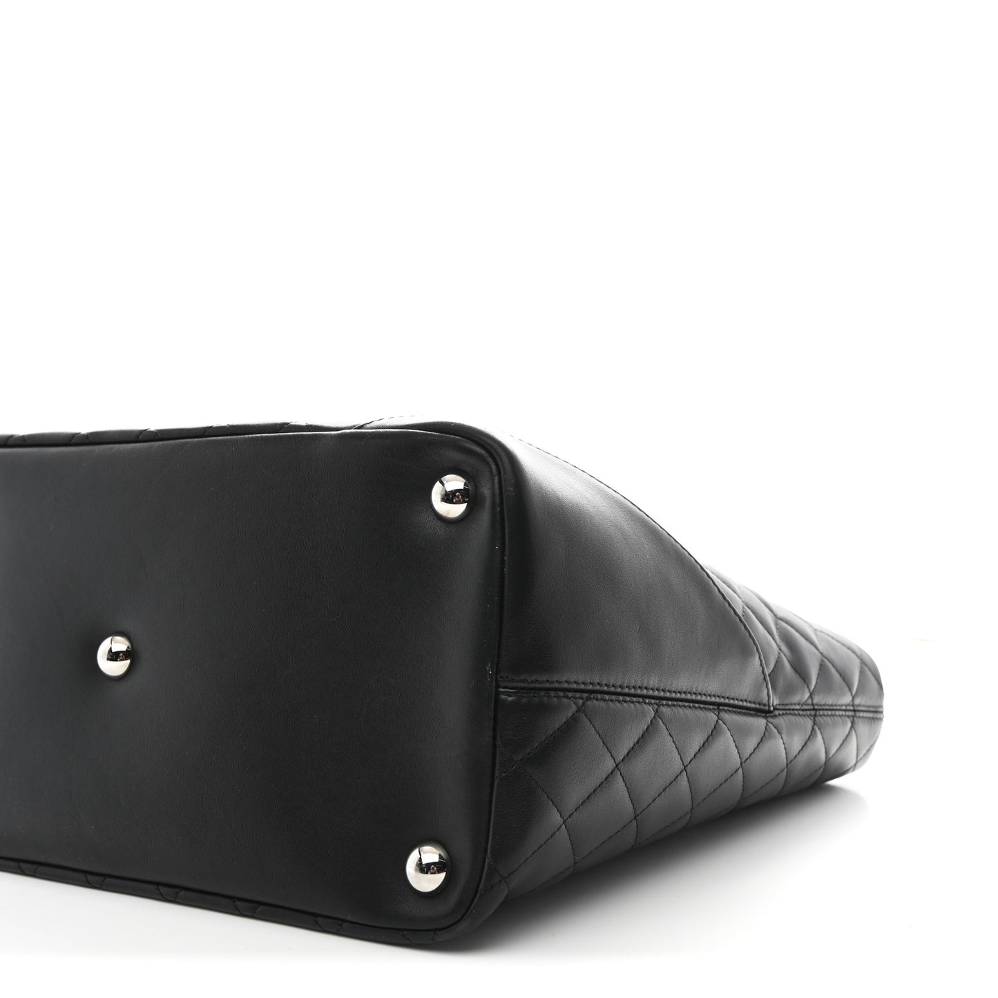 Calfskin Quilted Large Cambon Tote Black