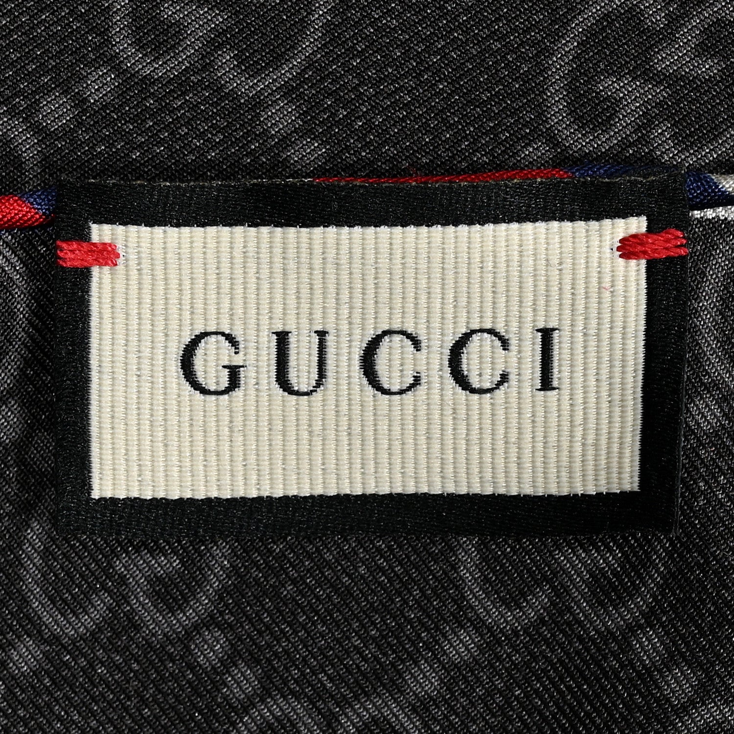 Gucci Silk Twill Monogram Courrier Square Scarf Black Light Grey 3 of 4