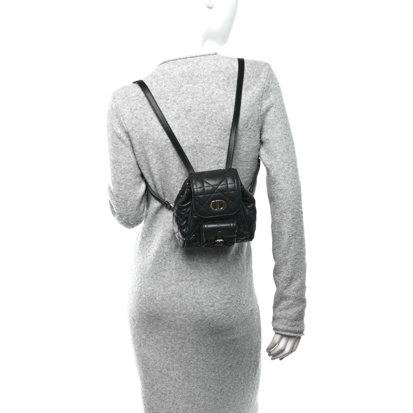 Lambskin Macrocannage Small Caro Backpack Black