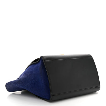 Celine Bullhide Calfskin Nubuck Small Tri-Color Trapeze Coffee 4 of 11