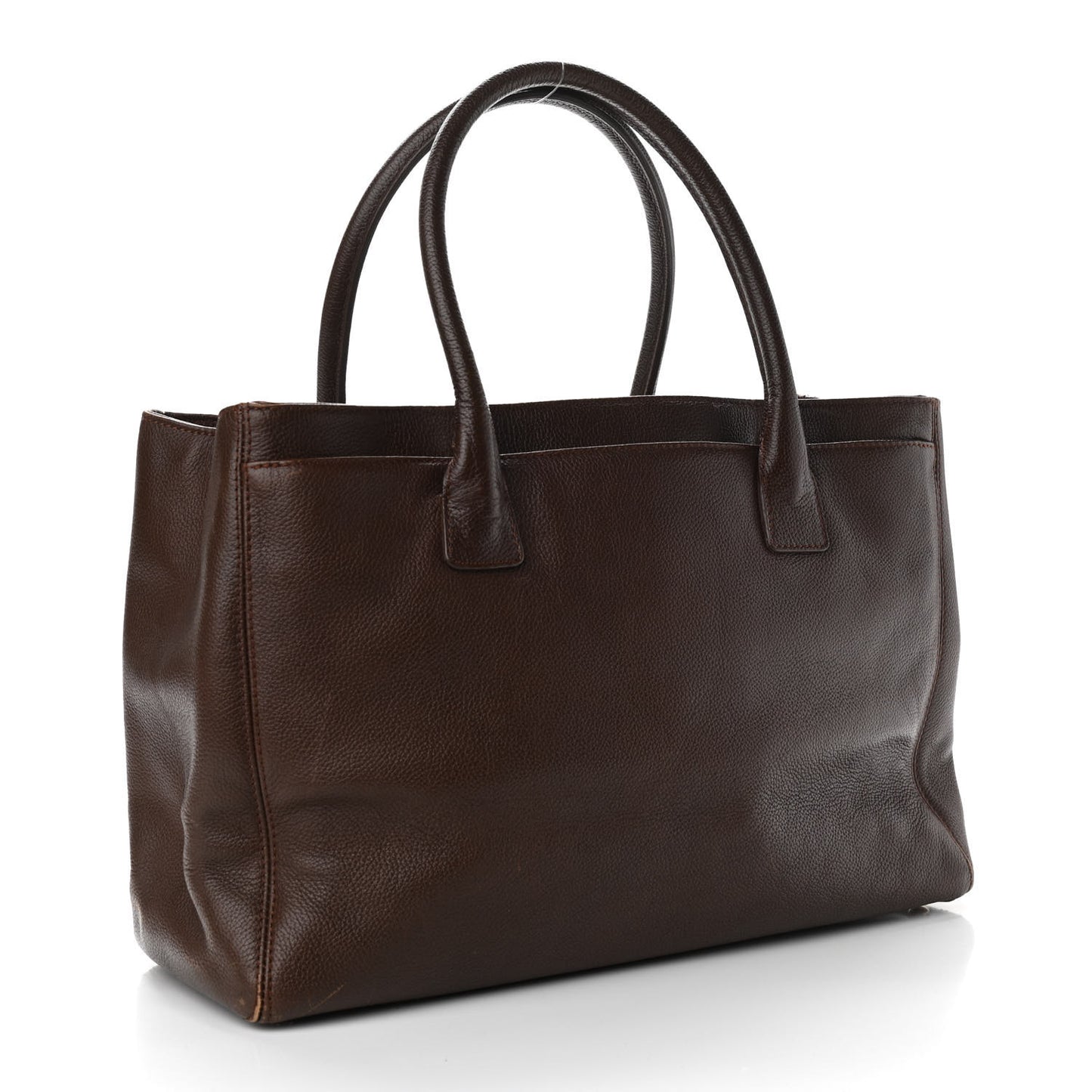 Calfskin Cerf Executive Shopper Tote Brown
