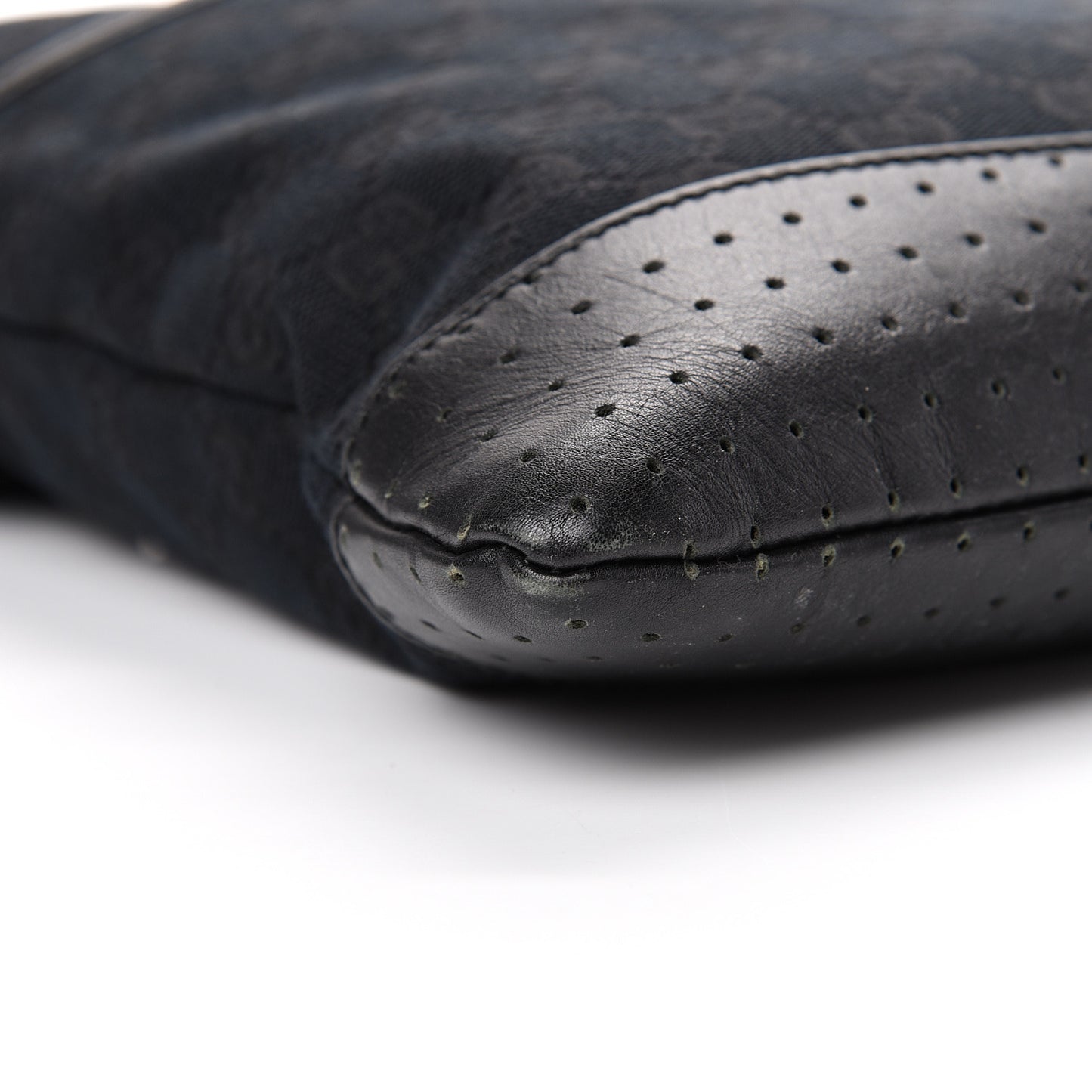 Monogram Perforated Calfskin Messenger Black