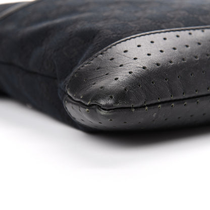 Gucci Monogram Perforated Calfskin Messenger Black 8 of 10