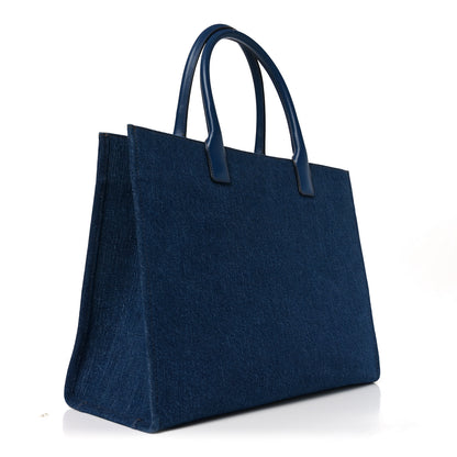 Versace Denim Calfskin La Medusa Tote Bag Blue 3 of 9