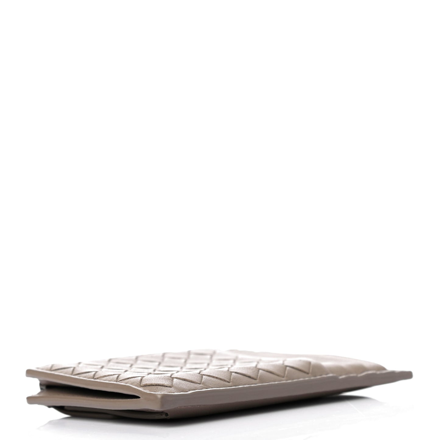 Calfskin Intrecciato Zip Card Holder Shadow