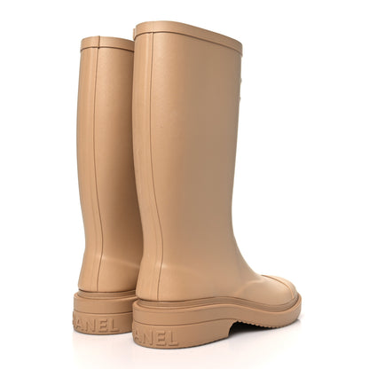 Chanel Caoutchouk CC High Boots 36 Beige 4 of 9