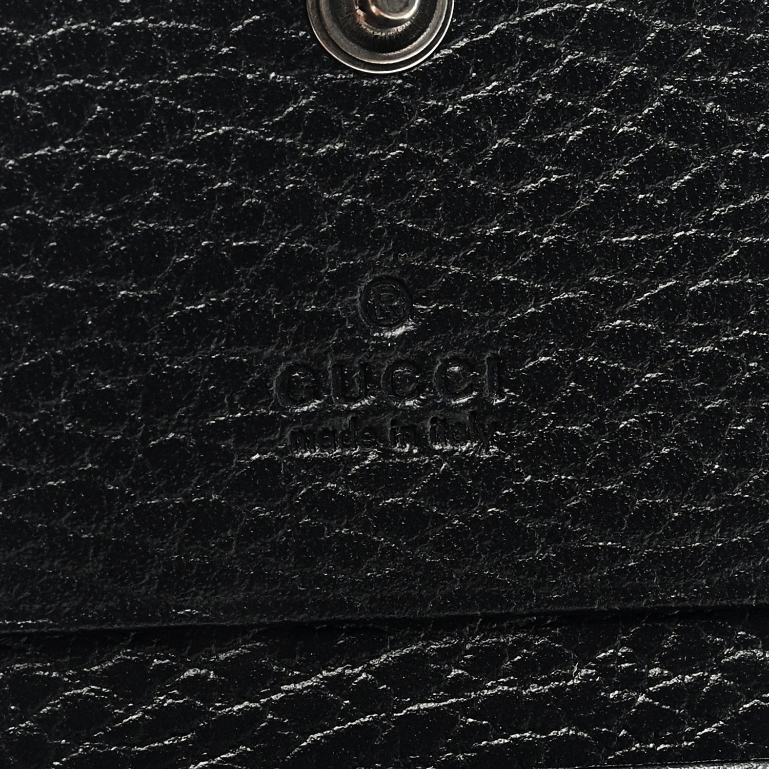 Gucci Dollar Calfskin Enamel Monochrome GG Marmont Card Case Black 7 of 7