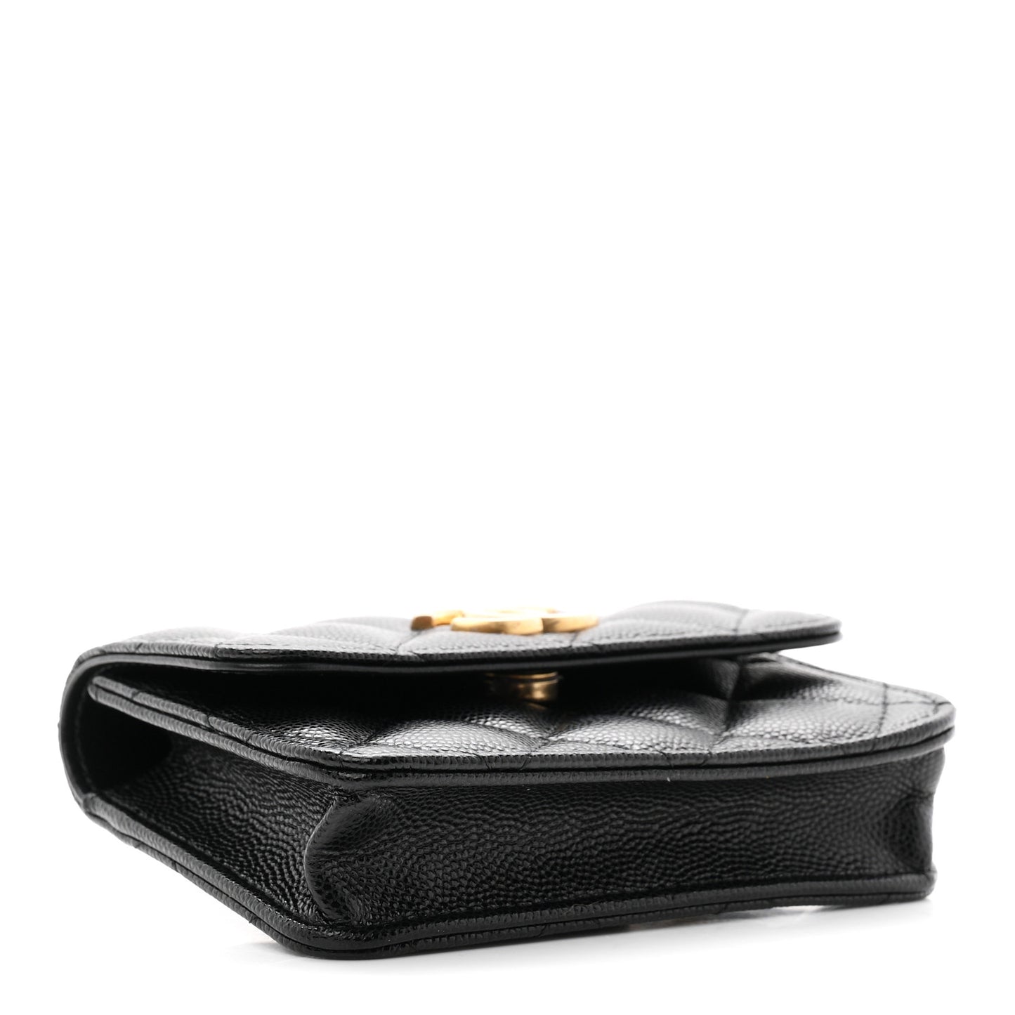 Caviar Quilted Belt Bag With Charms On Chain Black