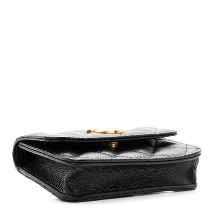 Chanel Caviar Quilted Belt Bag With Charms On Chain Black 4 of 11