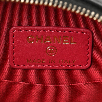 Chanel Shiny Goatskin Quilted Chanel 19 Round Clutch With Chain Black 8 of 11