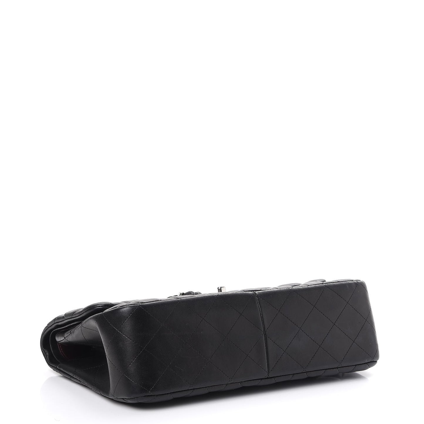 Lambskin Quilted Jumbo Double Flap Black
