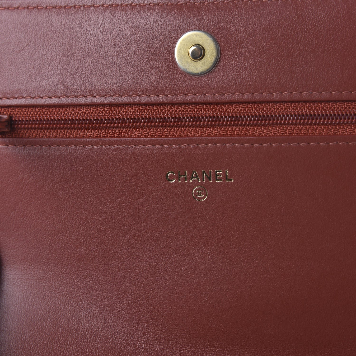 Chanel Lambskin Quilted Boy Wallet On Chain WOC Dark Red 8 of 11