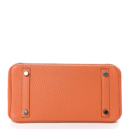Hermes Taurillon Clemence Birkin 25 Orange 6 of 27