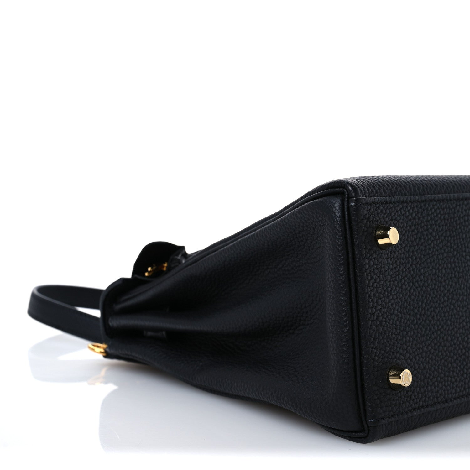 Hermes Togo Matte Porosus Crocodile Kelly Retourne Touch 28 Black 8 of 13