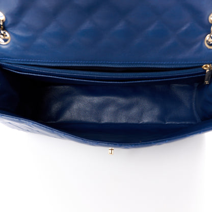 Chanel Lambskin Quilted Maxi Single Flap Marine Fonce 5 of 16