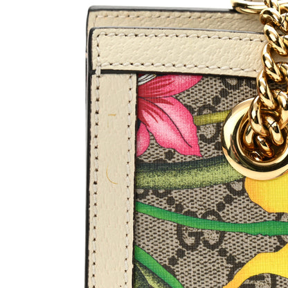 Gucci GG Supreme Monogram Flora Textured Calfskin Small Padlock Tote Beige Ebony Multicolor Mystic White 11 of 11