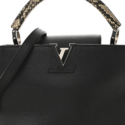 Louis Vuitton Taurillon Snakeskin Capucines PM Black 7 of 11