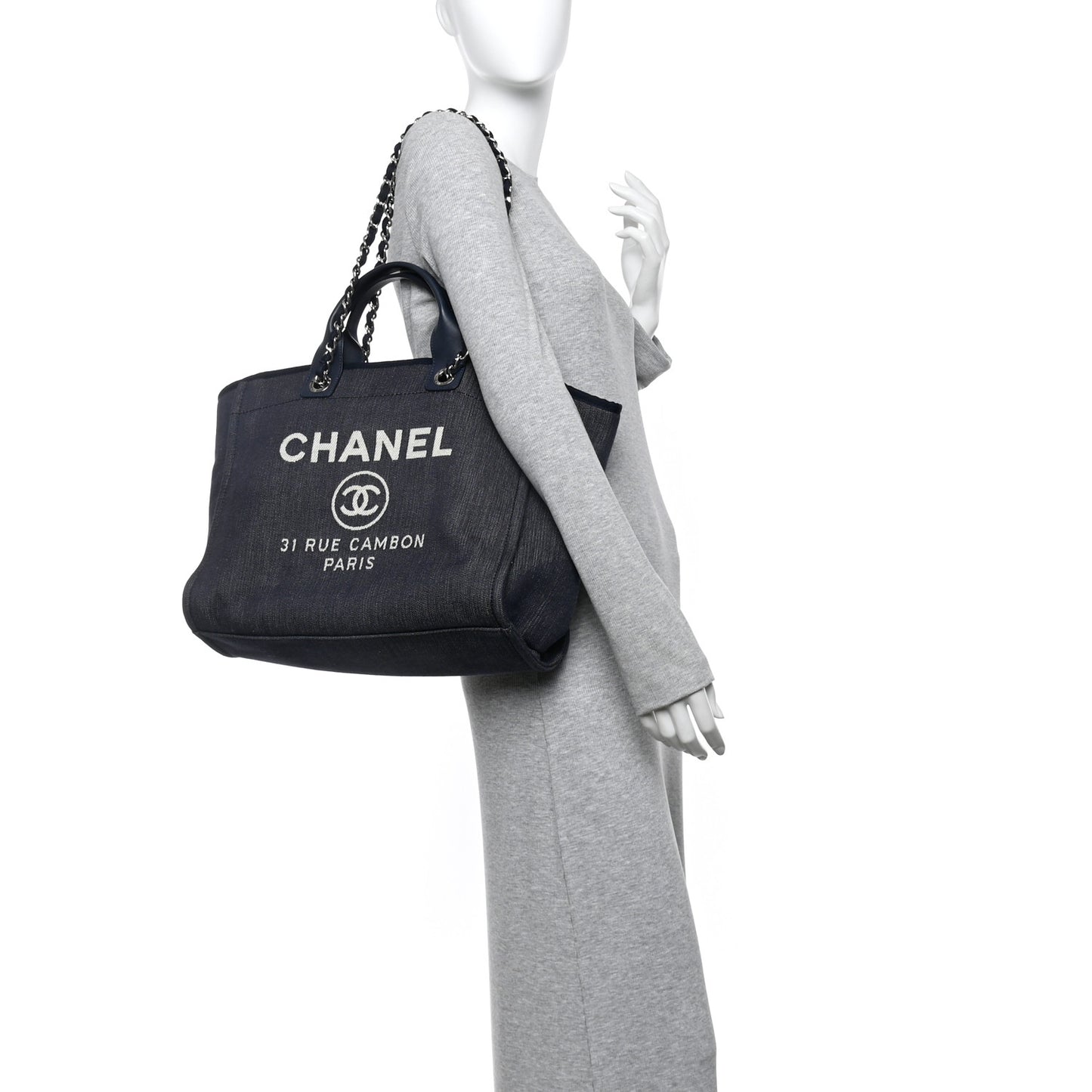 Denim Medium Deauville Tote Dark Blue