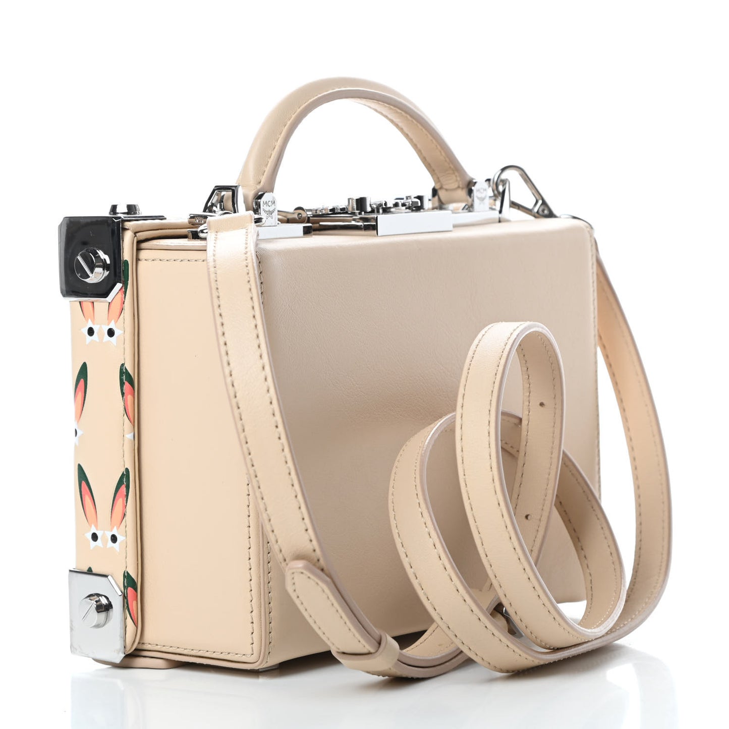 Lambskin Star Eyed Bunny Small Berlin Crossbody Natural