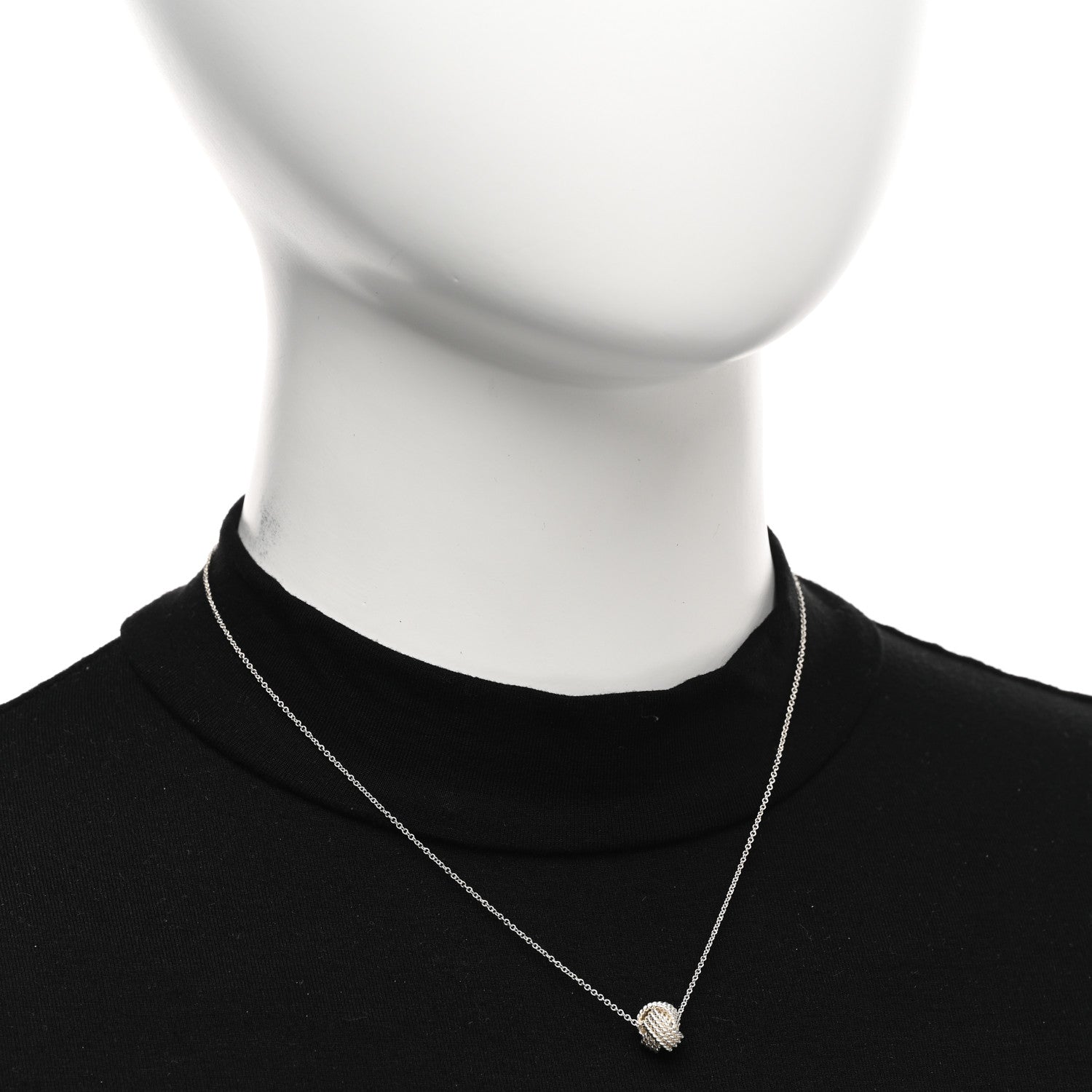 Tiffany Sterling Silver Twist Knot Pendant Necklace 2 of 4