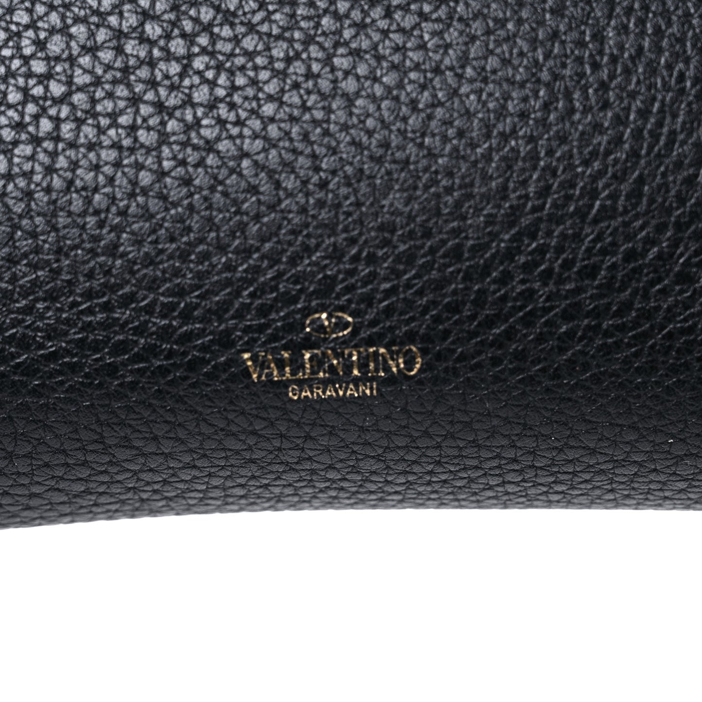 Pebbled Calfskin Rockstud Double Flap Crossbody Bag Black