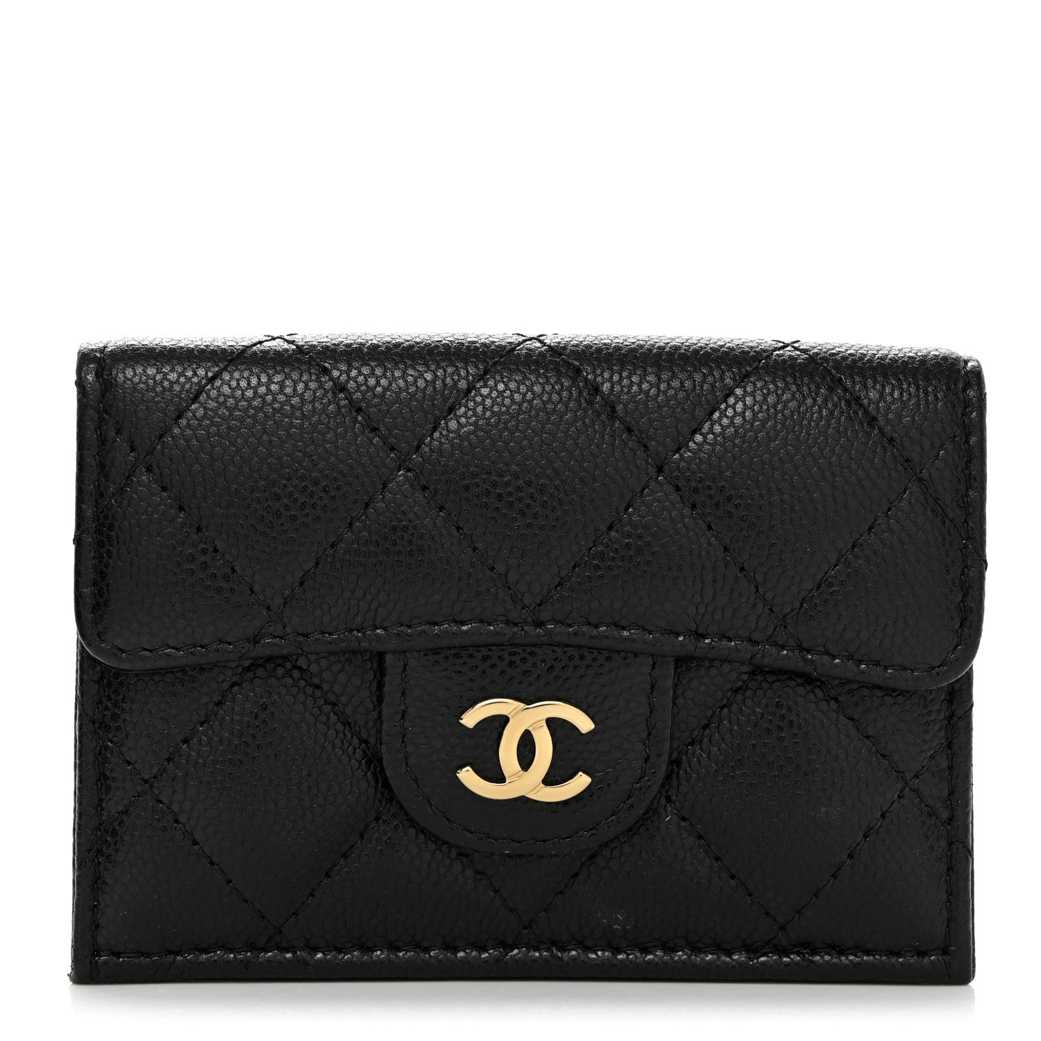 Chanel Caviar Quilted Double Flap Wallet Black 1 of 9