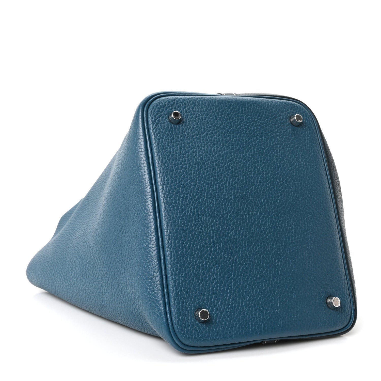 Hermes Taurillon Clemence Casaque Picotin Lock 22 MM Vert Bosphore Deep Bleu 4 of 10