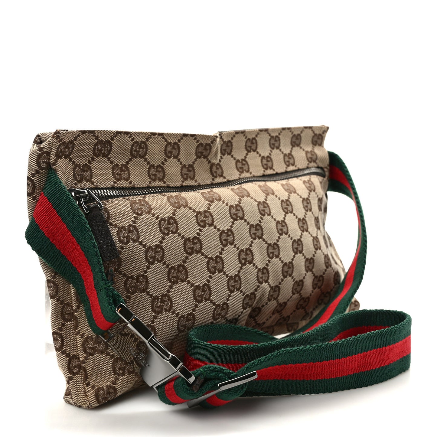 Monogram Web Belt Bag Dark Brown