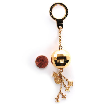 Louis Vuitton Mirror Ball Disco Key Holder Chain Ring Gold 2 of 4