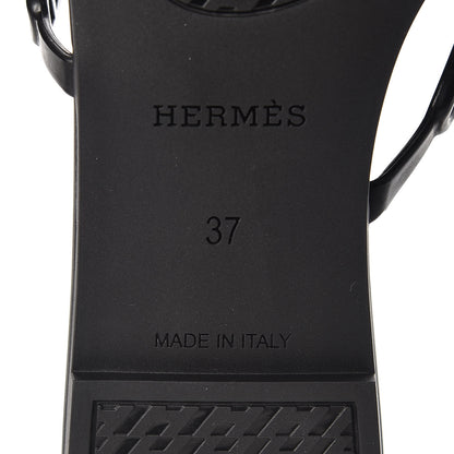 Hermes Rubber Chaine d'Ancre Rivage Sandals 37 Black 6 of 8