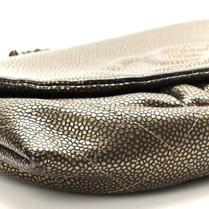 Chanel Metallic Caviar Half Moon Wallet On Chain WOC Bronze 9 of 10