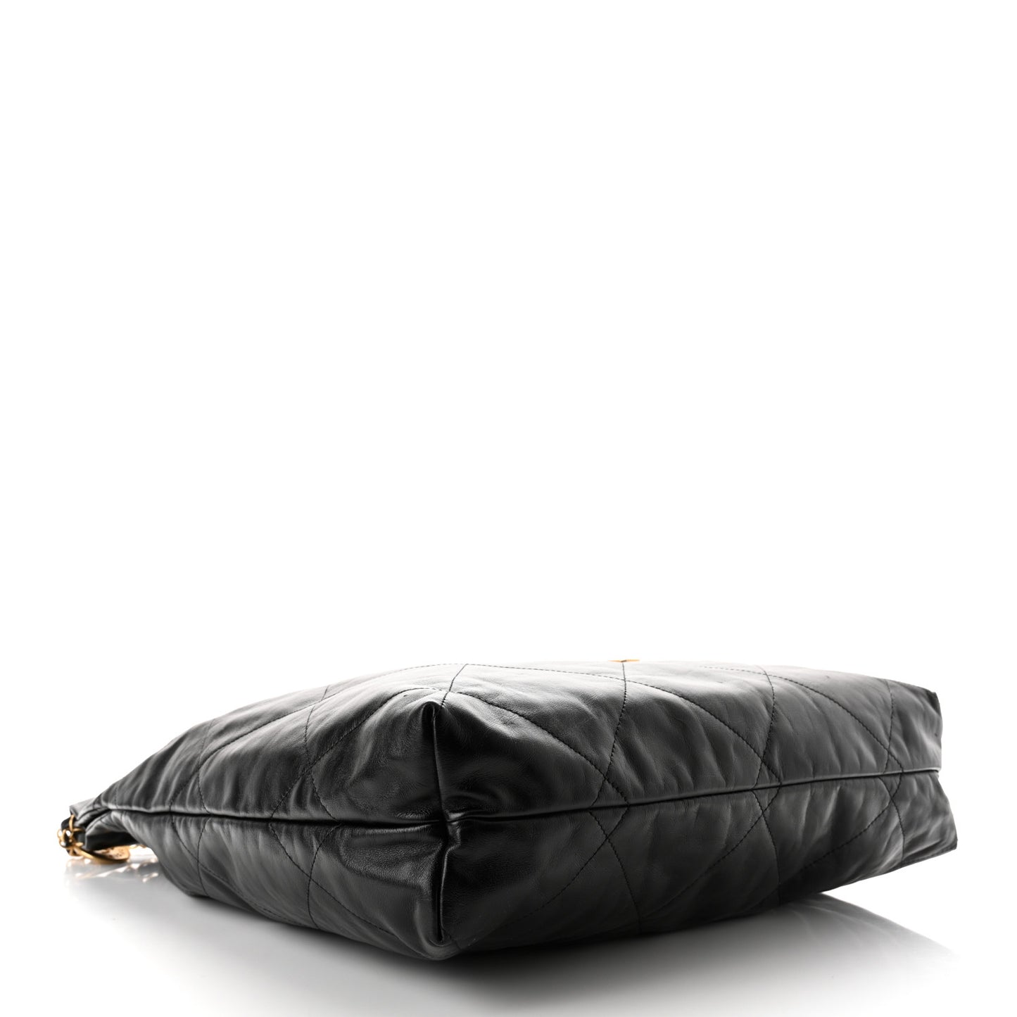 Shiny Calfskin Quilted Large Chanel 22 Black