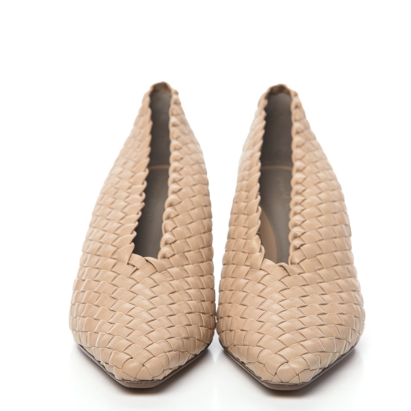 Nappa Intrecciato Almond Pumps 38 Cipria