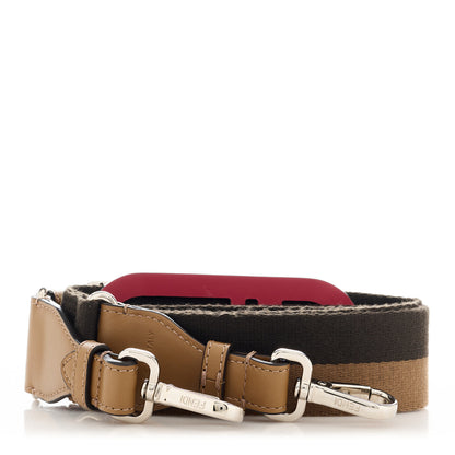 Fendi Jacquard Ribbon Vitello King O'Lock Adjustable Strap You Moro Sand Fragola 2 of 4